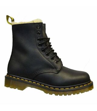 Dr Martens + Serena Fur Lined Leather Black Boots