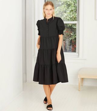 Who What Wear x Target + Short Puff Sleeve Tiered Babydoll Dress