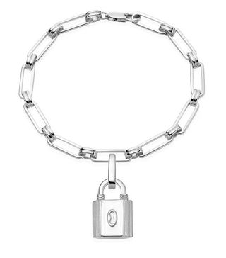 Missoma + Silver Small Ridge Padlock Aegis Chain Bracelet