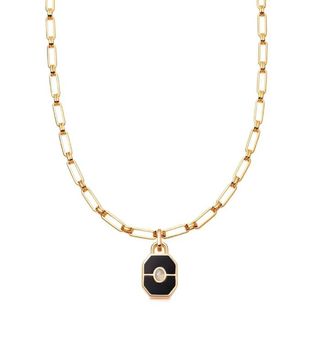 Missoma + Gold Onyx Locket Aegis Chain Necklace