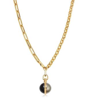 Missoma + Gold Deconstructed Axiom Pyrite & Black Onyx Chain Necklace