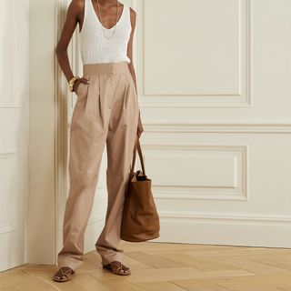 Tove + Lourdes Stretch-Cotton Twill Tapered Pants