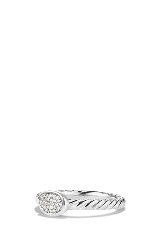 David Yurman + Cable Collectibles Oval Ring With Diamonds