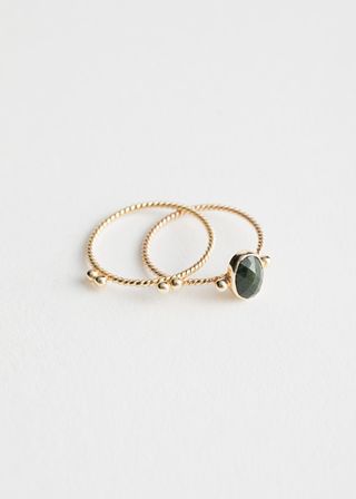 & Other Stories + Stone Ring Set