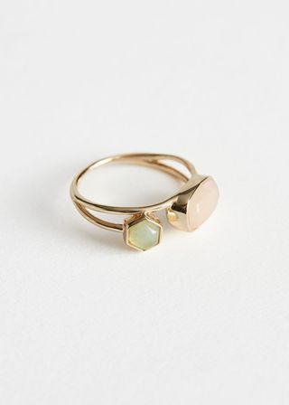 & Other Stories + Duo Stone Pendant Layered Ring
