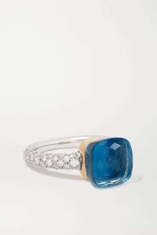 Pomellato + Nudo 18-Karat White and Rose Gold Multi-Stone Ring