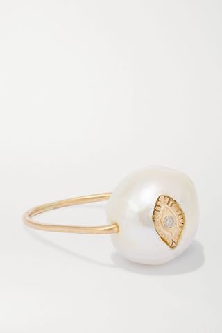 Pascale Monvoisin + Charlie 9-Karat Gold, Pearl and Diamond Ring