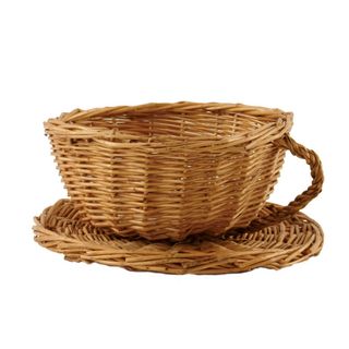 Wald Import + 8 in. Willow Cup and Saucer Basket