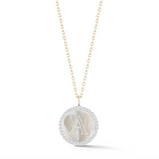 Mateo + Mother of Pearl Secret Initial Necklace