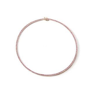 Mateo + Pink Sapphire Tennis Necklace
