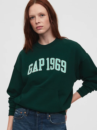 Gap + Logo Crewneck Pocket Sweatshirt