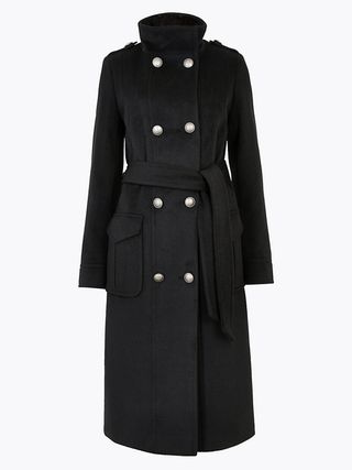 Marks & Spencer + Belted Double Breasted Coat