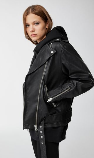 Mackage + Chloe Oversize Leather Moto Jacke