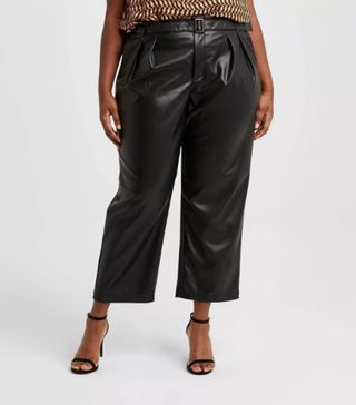 Who What Wear + High-Rise Belted Pleat Front Pants