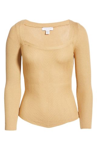 Topshop + Square Neck Rib Sweater