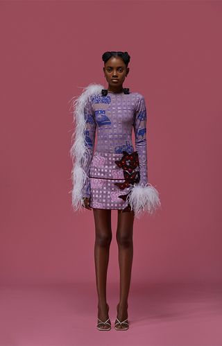 Lisa Folawiyo + Zip Panelled Velvet Mini Skirt