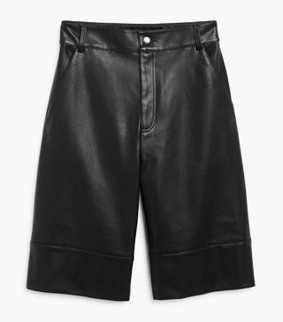 Monki + Faux Leather Bermuda Shorts