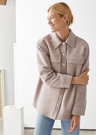 
Other Stories + Oversized Wool Blend Workwear Shirt