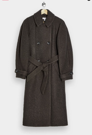 Topshop + Charcoal Gray Boucle Trench