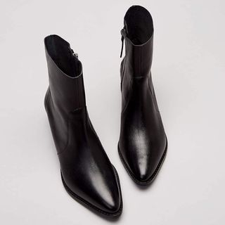 Find. + Unlined Western Leather Ankle Boots