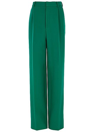 Plan C + Emerald Wide-Leg Twill Trousers