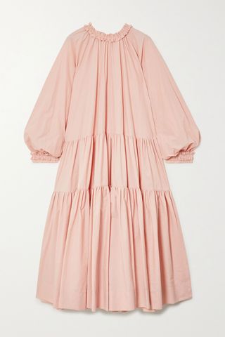 Minjukim + Oversized Ruffled Tiered Cotton-Poplin Midi Dress