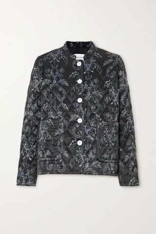 Minjukim + Quilted Printed Satin Jacket