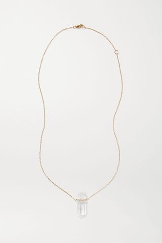 Jia Jia + 14-Karat Gold, Quartz and Diamond Necklace