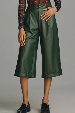 Anthropologie + Faux Leather Culottes