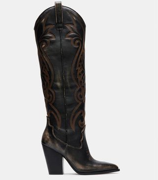 Steve Madden + Lasso Brown Distressed Boots