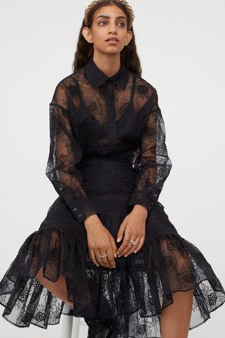 H&M + Embroidered Organza Blouse
