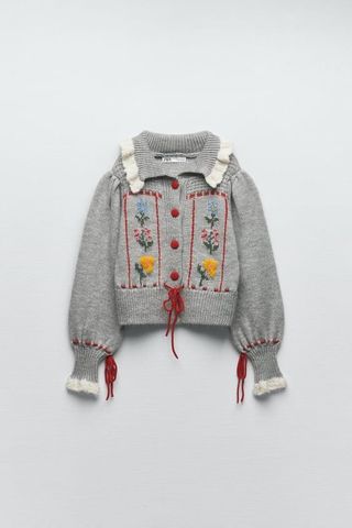 Zara + Knit Jacquard Cardigan