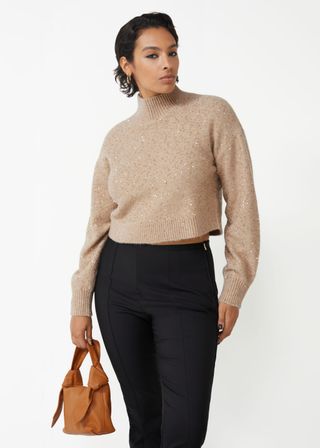 & Other Stories + Floral Sequin Knit Sweater