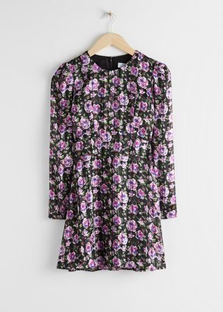 & Other Stories + Tailored Rose Print Mini Dress