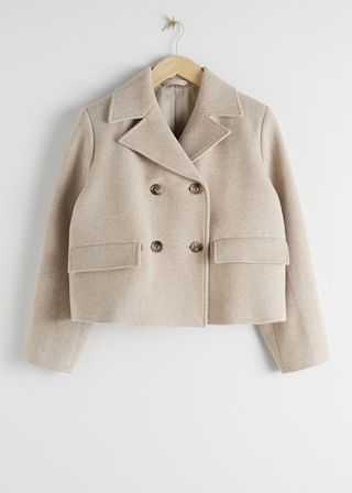 & Other Stories + Cropped Double Breasted Wool Blend Jacket