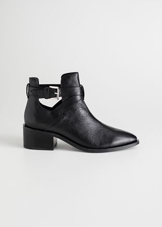 & Other Stories + Cut Out Leather Ankle Boots