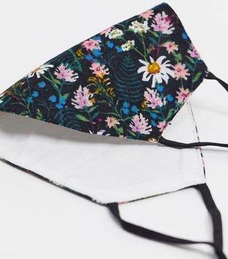 ASOS Design + 3 Pack Face Covering in Floral Print and Plain Black