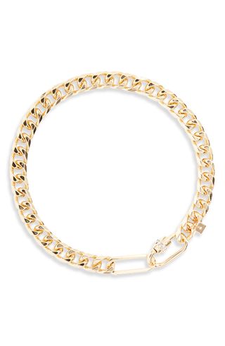 Open Edit + Pavé Carabiner Curb Chain Necklace
