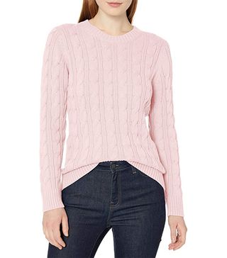 Amazon Essentials + Long-Sleeve 100% Cotton Cable Crewneck Sweater