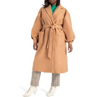 Eloquii + Puff Sleeve Robe Coat