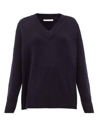 Extreme Cashmere + No.124 Vital Stretch-Cashmere V-Neck Sweater