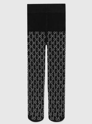 Gucci + GG Embroidered Crystal Nylon Tights