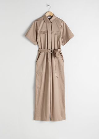 & Other Stories + Belted Cotton Workwear Boilersuit