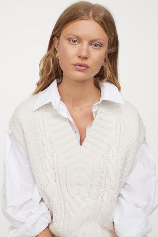 H&M + Cable-Knit Sweater Vest