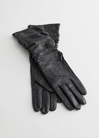 & Other Stories + Ruched Leather Gloves