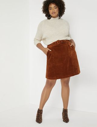 Eloquii + Corduroy A-Line Skirt
