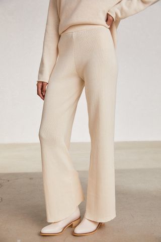 Source Unknown + Soft Feel Flared Knit Pants