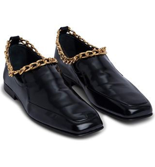 By Far + Nick Chain Trim Patent Leather Loafer