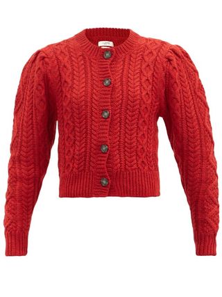 Étoile Isabel Marant + Rianne Cropped Cable-Knit Wool Cardigan