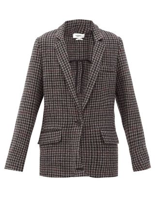 Étoile Isabel Marant + Charly Single-Breasted Houndstooth Wool Blazer